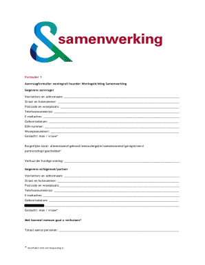 Formulier 1: Woningruil Aanvraagformulier