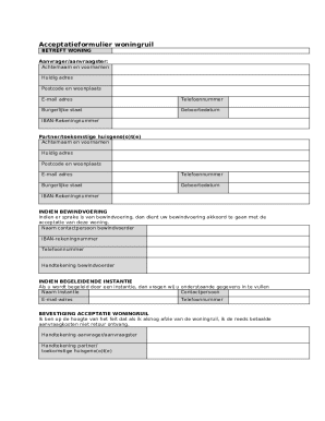 Acceptatieformulier Woningruil