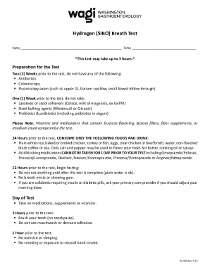 Hydrogen SIBO Breath Test Instructions