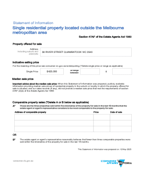 Statement of Information for Property Sale