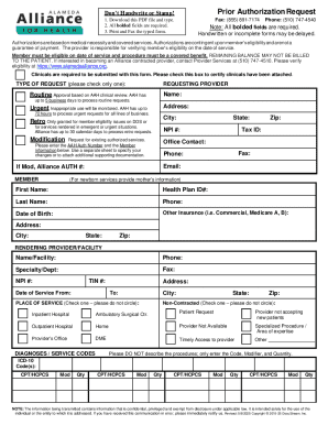 Prior Authorization Request Form