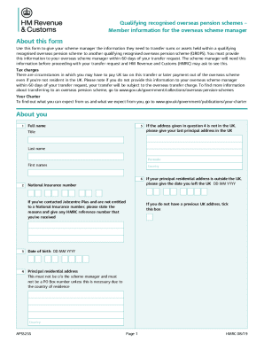 Qualifying Recognised Overseas Pension Scheme Transfer Form