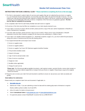 Member Self-reimbursement Claim Form