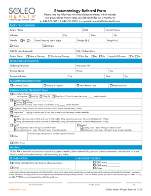 Rheumatology Referral Form