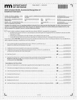 Minnesota Schedule M1AR for Accelerated Recognition of Installment Sale Gains