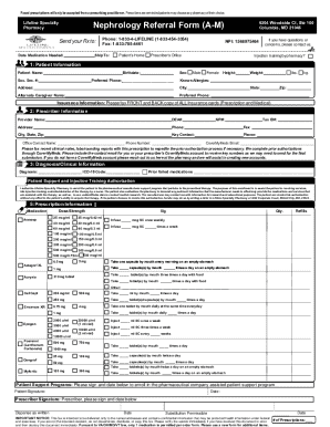 Lifeline Specialty Pharmacy Nephrology Referral Form