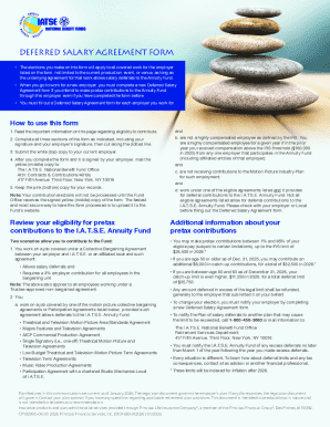 IATSE Deferred Salary Agreement Form