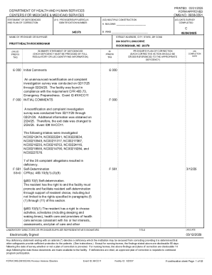 Statement of Deficiencies Form CMS-2567