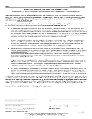 Washington State HMIS Client Informed Consent