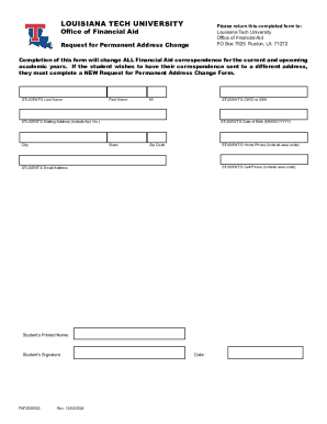 Request for Permanent Address Change