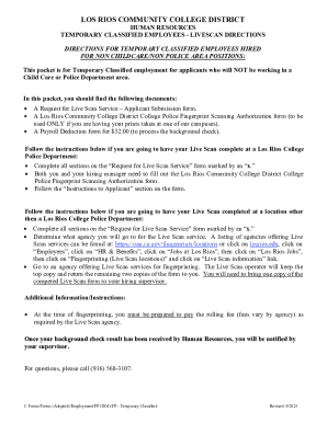 California Live Scan Service Request Form