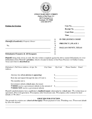Texas Petition for Eviction