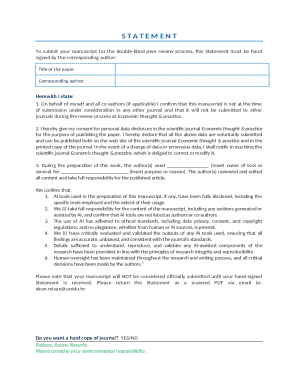 Manuscript Submission Statement