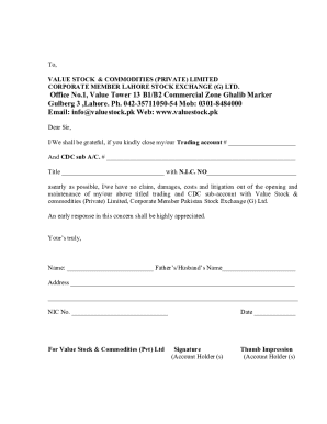 Trading Account Closure Request