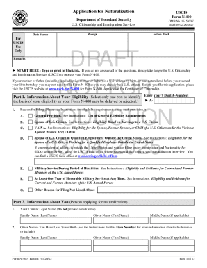 USCIS Form N-400 Application for Naturalization
