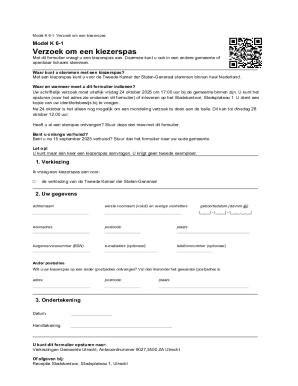 Model K 6-1 Voter ID Request Form