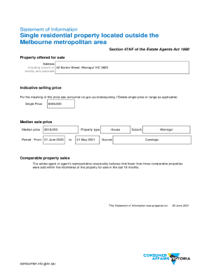 Statement of Information for Property Sale