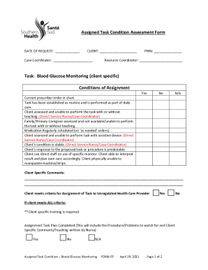 Assigned Task Condition Assessment Form