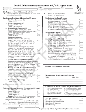 Elementary Education Degree Plan