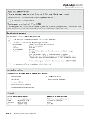 UK Step Down Kick-out Plan Investment Application