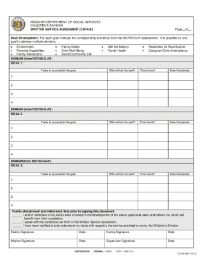 Missouri Written Service Agreement CD14-B