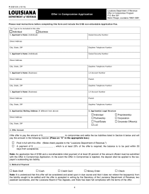 Louisiana Offer in Compromise Application