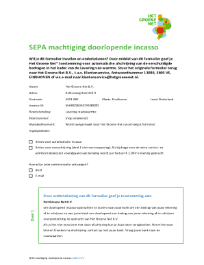 SEPA Direct Debit Authorization Form