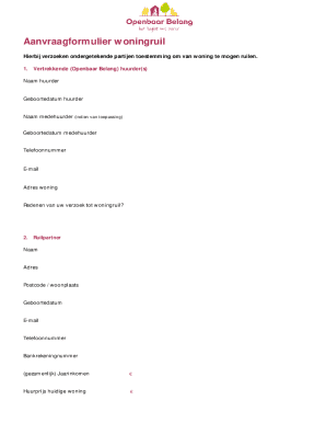 Housing Exchange Request Form