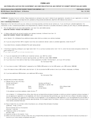 MANIFEST ENERGY TRANSITION COMPANY, LLC