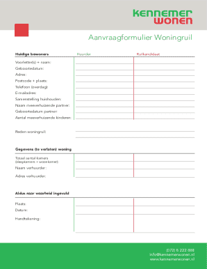 Woningruil Application Form