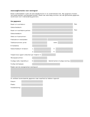 Housing Exchange Application Form