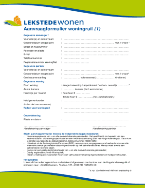 Housing Exchange Application Form