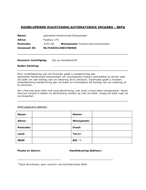 SEPA Direct Debit Authorization