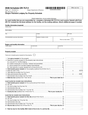 2026 Form OR-TLT, Oregon Transient Lodging Tax ...