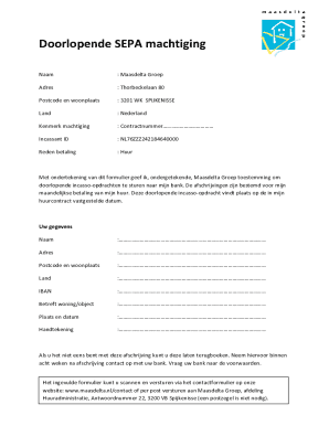 SEPA Direct Debit Authorization Form
