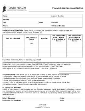 Financial Assistance Application Name: Account Number: Address