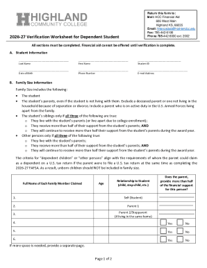 Student Forms Index