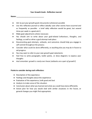 Reflective Journal Template