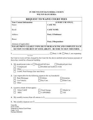 Form 2-003 - Request to Waive Court Fees