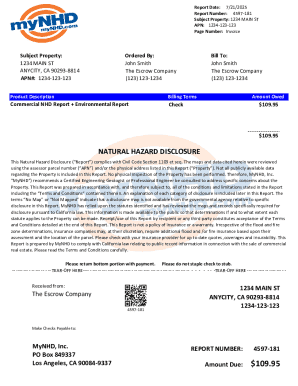 MyNHD: Natural Hazard Disclosure Reports for California
