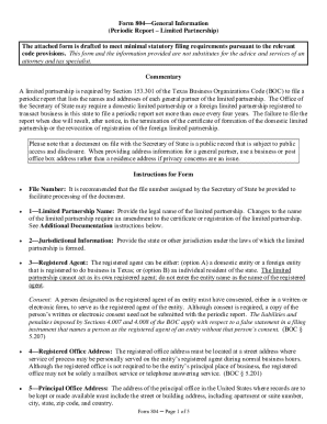 Form 804 (Periodic Report - Limited Partnership)