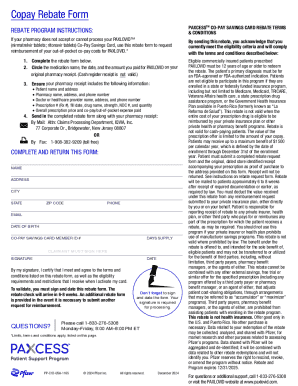 Copay Rebate Form - Paxlovid
