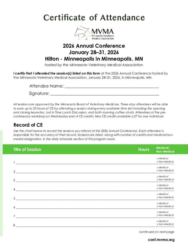 Certificate of Attendance - Blank Fillable Template | Fill Out, Print ...