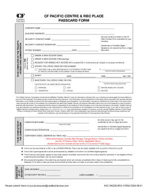PASSCARD AUTHORIZATION FORM