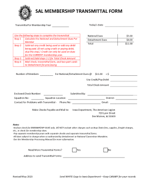 SAL Member Data Form and Instructions