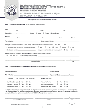 New Jersey ABP Enrollment Application