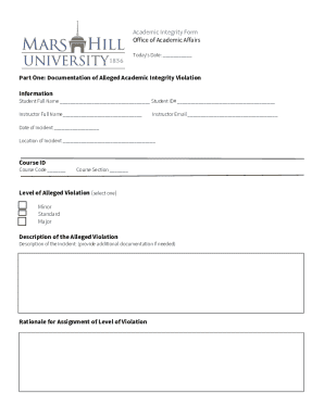 Academic Integrity Violation Form