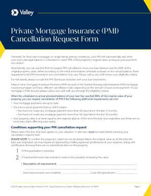 Private Mortgage Insurance Cancellation Request Form