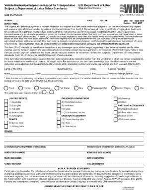 Vehicle Mechanical Inspection Report WH-514a