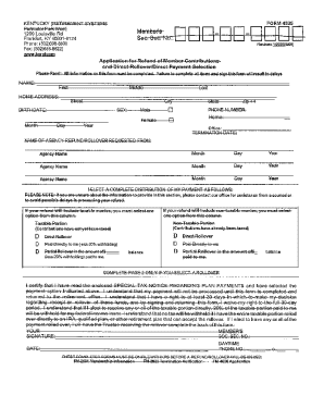 Kentucky Member Contribution Refund Form